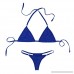 inhzoy Women's 2 Pieces Bikini Set Halter Micro Crop Bra Top with G-String Thongs Underwear Lingerie Royal Blue B07MV4G85Y